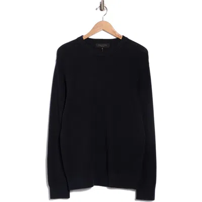 Rag & Bone Curtis Crewneck Cotton Sweater In Black