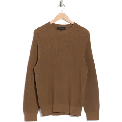 Rag & Bone Curtis Crewneck Cotton Sweater In Brown
