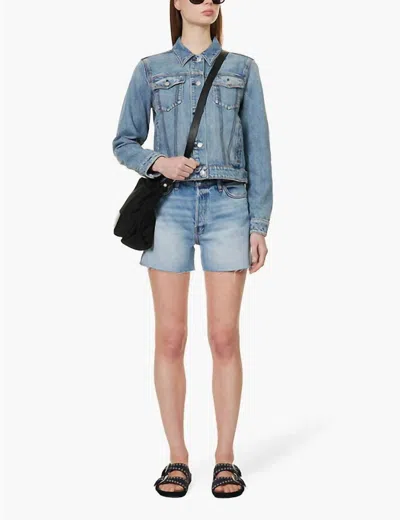 Rag & Bone Cut-off High-rise Denim Shorts In Blue