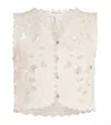 Rag & Bone Coralie Floral Cut-out Cropped Vest In White