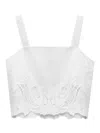 Rag & Bone Clem Embroidered Trim Cotton Tank In White