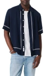 Rag & Bone Dalton Embroidered Short Sleeve Button-up Shirt In Blue
