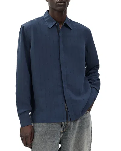 Rag & Bone Dalton Jacquard Button Front Shirt In Blue