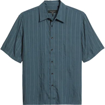 Rag & Bone Dalton Plaid Short Sleeve Button-up Shirt In Gray