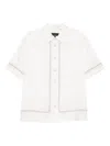 Rag & Bone Dalton Embroidered Short Sleeve Button-up Shirt In White