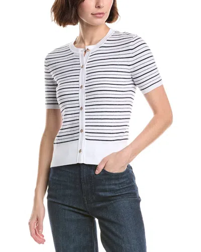 Rag & Bone Dana Stripe Cardigan In White