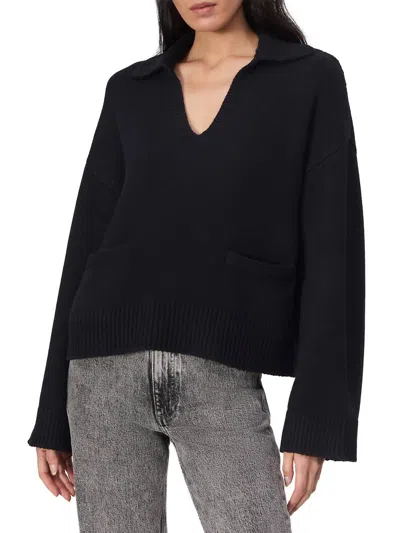 Rag & Bone Danica Polo Sweater In Black