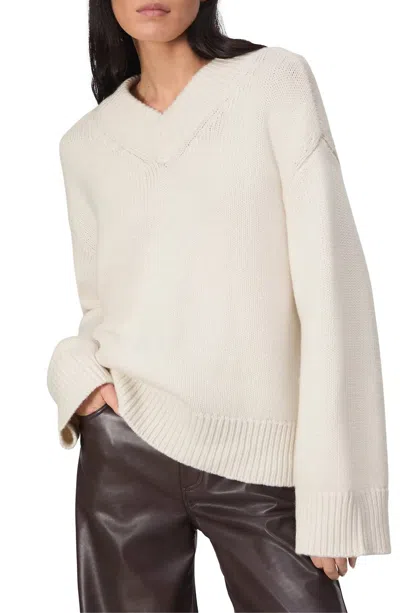 Rag & Bone Danica V-neck Sweater In Ivory In White
