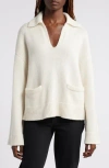 Rag & Bone Collared Cashmere Jumper In White