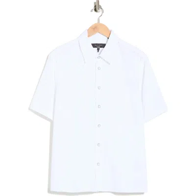 Rag & Bone Danny Short Sleeve Cotton Button-up Shirt In White