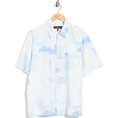 Rag & Bone Danny Short Sleeve Linen & Cotton Button-up Shirt In Multi