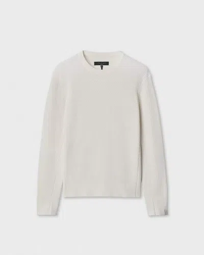 Rag & Bone Danton Thermal-stitch Sweater In Chalk