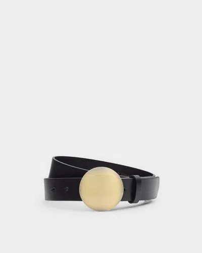 Rag & Bone Dara Plaque Leather Belt In Black