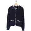 Rag & Bone Daria Textured Cotton Blend Cardigan In Blue