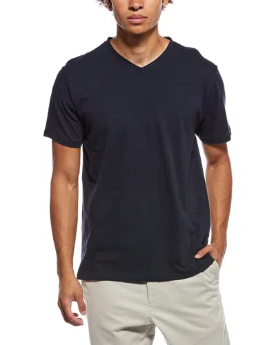 Rag & Bone Darien Linen-blend V-neck T-shirt In Blue