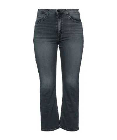 Rag & Bone Dark Denim Flare Pants In Gray