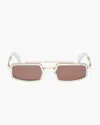 Rag & Bone David Rectangular Sunglasses In Brown