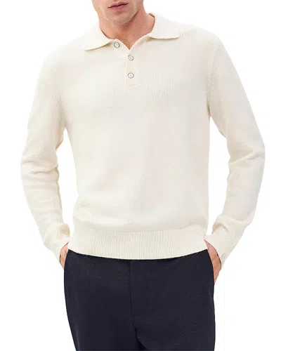 Rag & Bone Declan Cashmere Polo Sweater In White