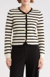 Rag & Bone Dee Stripe Cardigan In Black