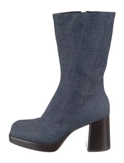 Pre-owned Rag & Bone Denim Boots In Blue