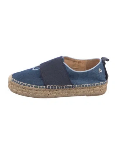 Pre-owned Rag & Bone Denim Colorblock Pattern Espadrilles In Blue
