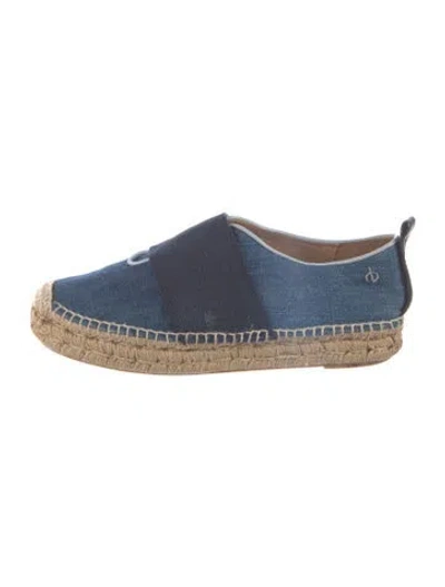 Pre-owned Rag & Bone Denim Colorblock Pattern Espadrilles In Blue