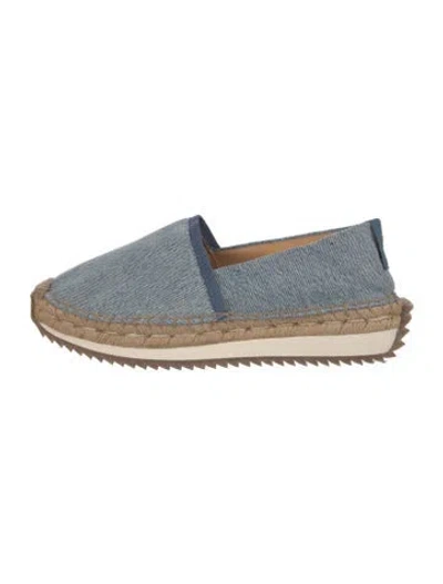 Pre-owned Rag & Bone Denim Colorblock Pattern Espadrilles In Blue