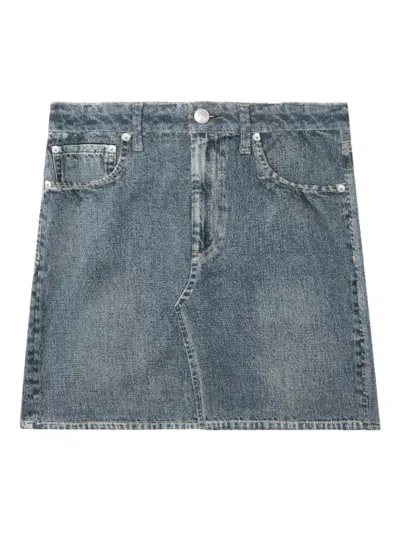 Rag & Bone Denim Mini Skirt In Blue