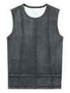 Rag & Bone Denim-print Panelled Tank Top In Black