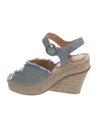 Pre-owned Rag & Bone Denim Printed Slingback Pumps In Neutral