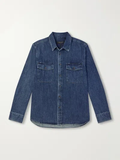 Rag & Bone Denim Cpo Overshirt In Reid In Blue