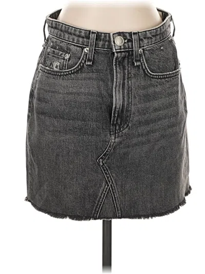 Pre-owned Rag & Bone Denim Skirt In Gray