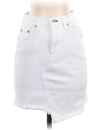 Pre-owned Rag & Bone Denim Skirt In White