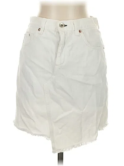 Pre-owned Rag & Bone Denim Skirt In White