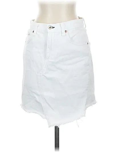 Pre-owned Rag & Bone Denim Skirt In White