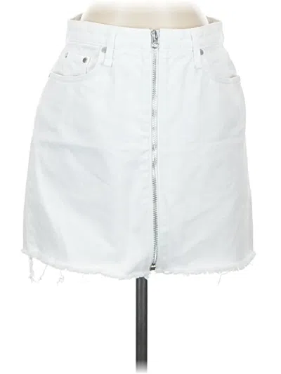Pre-owned Rag & Bone Denim Skirt In White