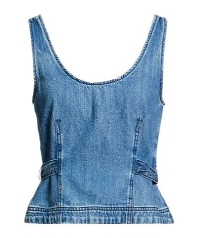 Rag & Bone Denim Sleeveless Top In Blue