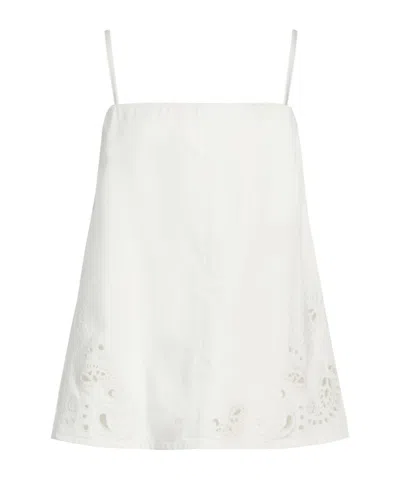 Rag & Bone Denim Sleeveless Top In White