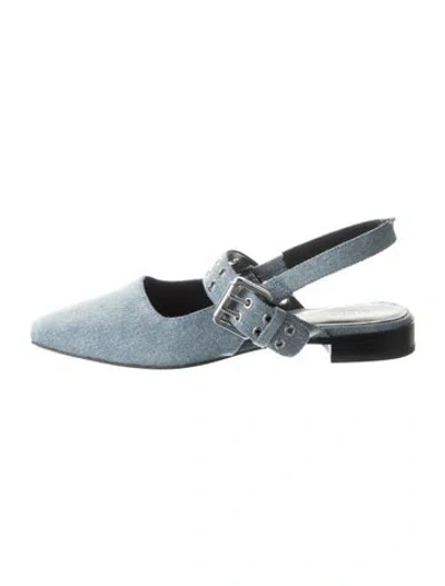 Pre-owned Rag & Bone Denim Slingback Flats In Blue