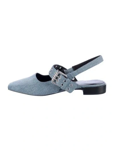 Pre-owned Rag & Bone Denim Slingback Flats In Blue