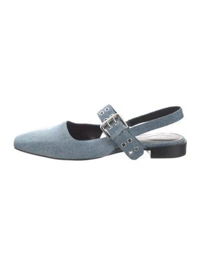 Pre-owned Rag & Bone Denim Slingback Flats In Blue