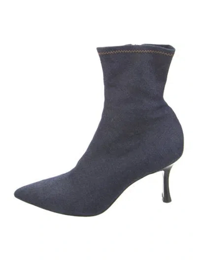 Pre-owned Rag & Bone Denim Sock Boots In Blue