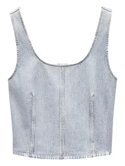 Rag & Bone Denim Vest In Blue