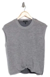 Rag & Bone Dennis Twist Front Wool Sleeveless Sweater In Gray