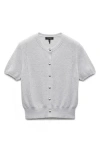 Rag & Bone Dina Short-sleeve Cardigan In Gray