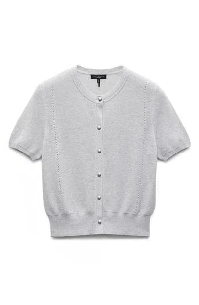 RAG & BONE RAG & BONE DINA SHORT SLEEVE COTTON & CASHMERE BLEND CARDIGAN