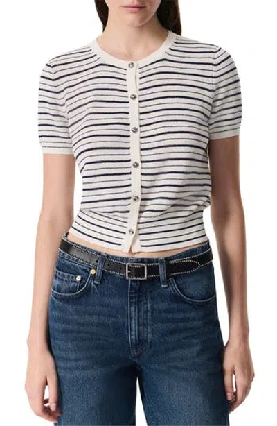RAG & BONE RAG & BONE DINA STRIPE SHORT SLEEVE CARDIGAN