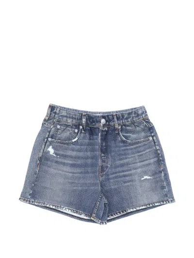 Rag & Bone Distressed Pocket Shorts In Blue