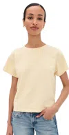 Rag & Bone Distressed Washed Kelly Boxy Tee Btter In Neutral