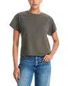Rag & Bone Distressed Washed Kelly Boxy Tee In Gray